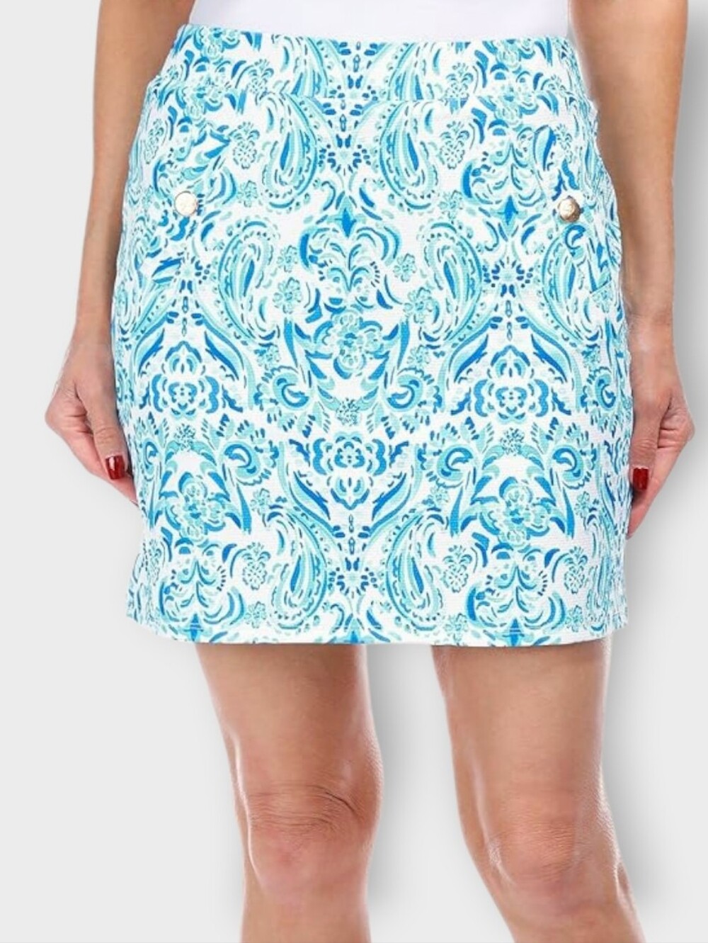 NWT STELLA PARKER Skort Skirt Blue Green White Small UPF 50 Sun Protection